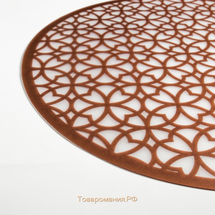 Салфетка сервировочная на стол «Шарм», 38×38 см, цвет металлик коричневый