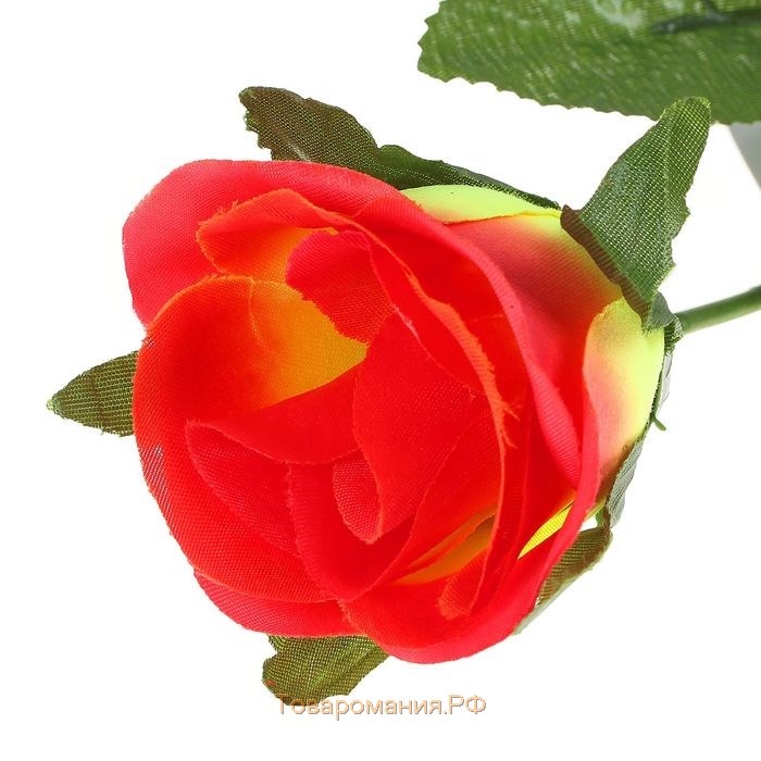 Цветы искусственные "Роза жёлто-красная" 53 см d-5 см, микс