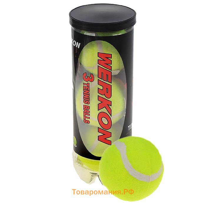 Набор мячей для большого тенниса WERKON 929 в тубе, 3 шт.
