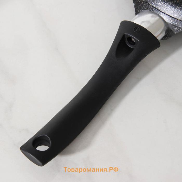 Сковорода блинная Granit ultra, d=22 см, пластиковая ручка, антипригарное покрытие, цвет чёрный