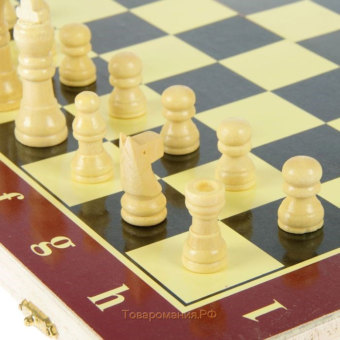 Настольная игра 3 в 1 "Карнал": нарды, шахматы, шашки, доска дерево 39х39 см