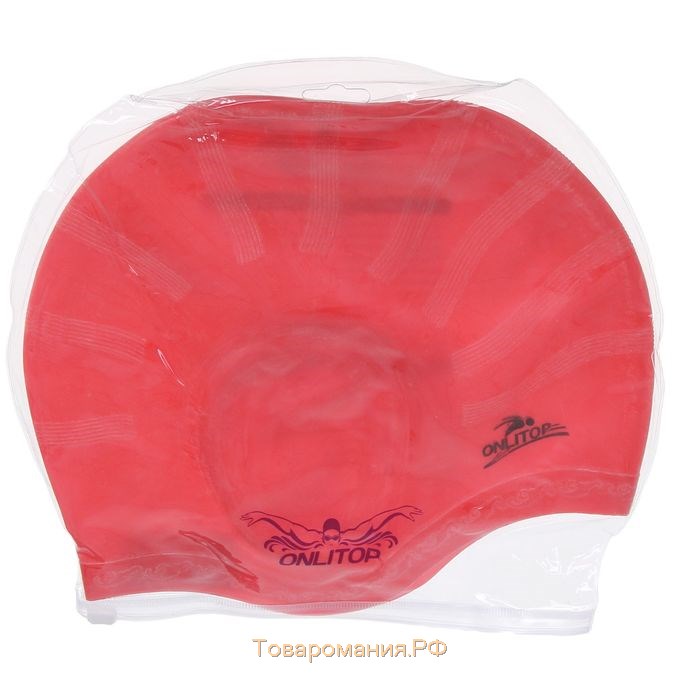 Шапочка для бассейна взрослая силиконовая с ушами, цвета МИКС, обхват 54-60 см