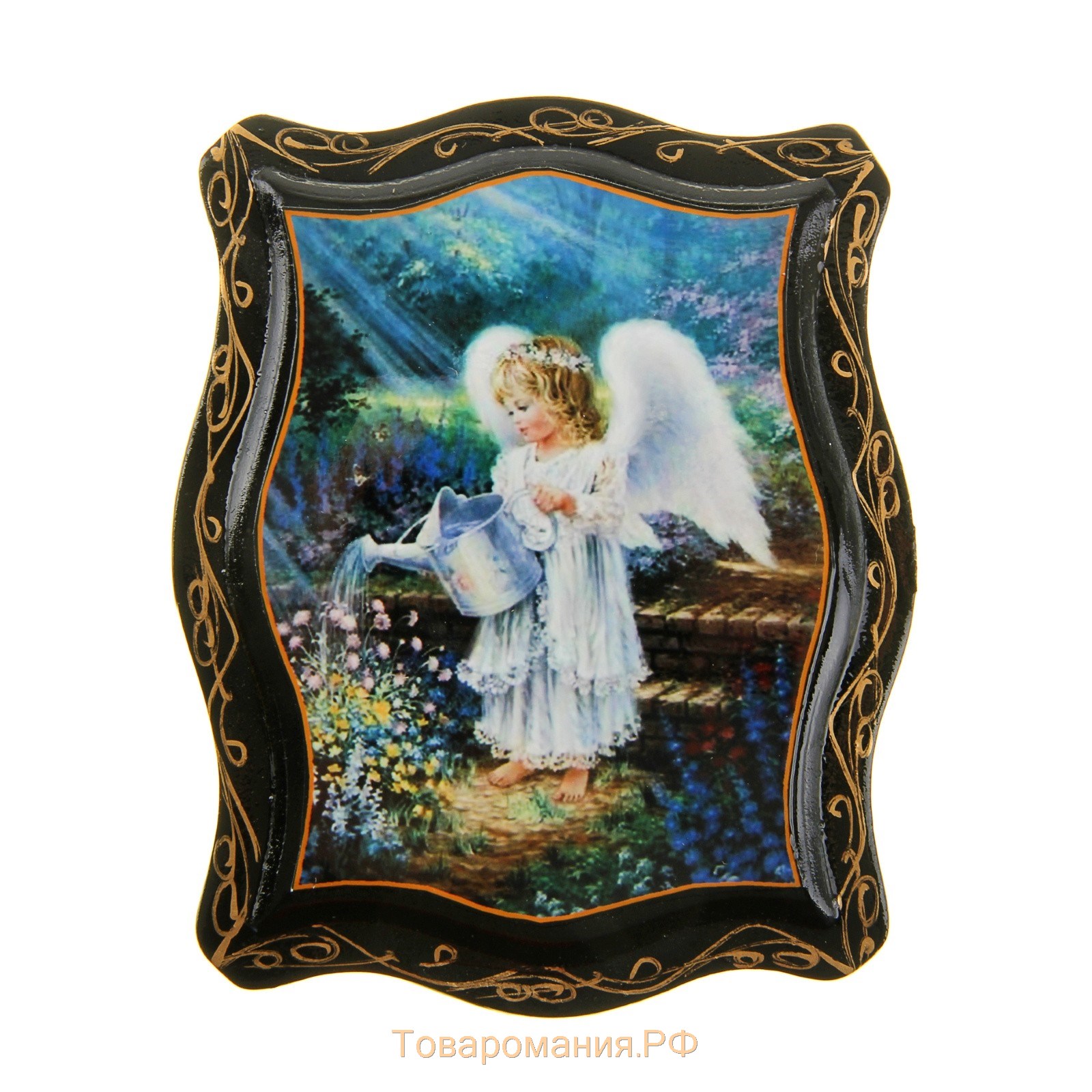 Шкатулка «Ангелы», 10,5×13 см, лаковая миниатюра, микс