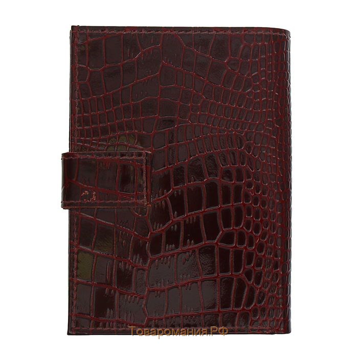 Обложка для паспорта и автодокументов, цвет бордовый крокодил