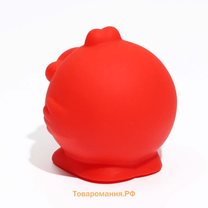 Игрушка пищащая "Монстрик" для собак, 8,5 х 7 см, красная