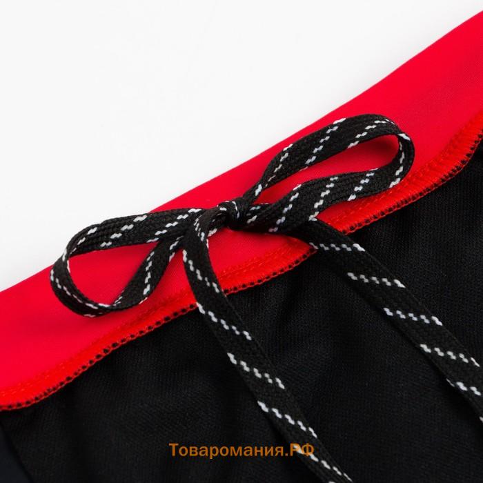 Плавки купальные для мальчика MINAKU, цвет чёрный/красный, рост 86-92