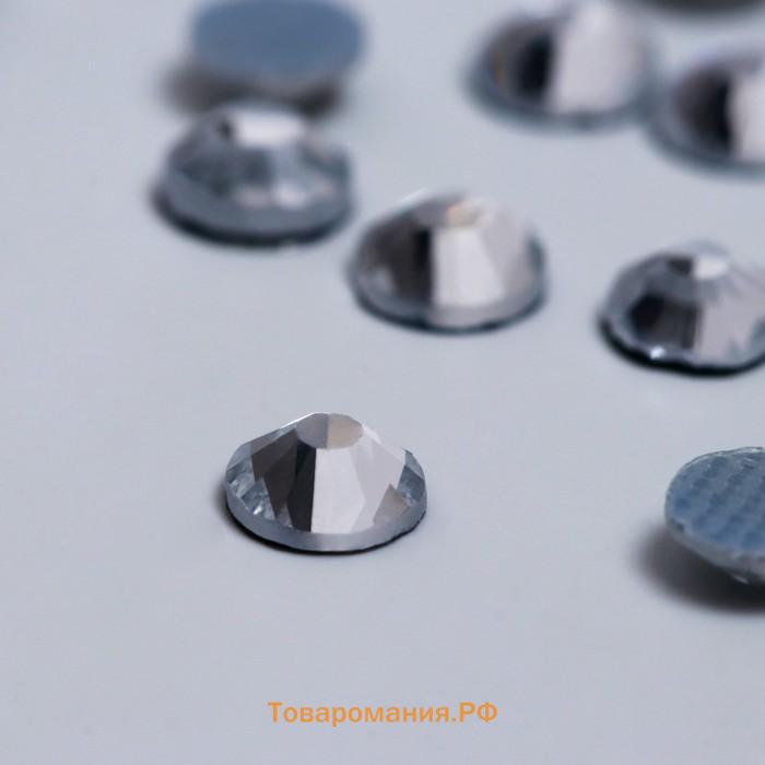 Стразы термоклеевые «Круг», стеклянные, d = 4 мм, 100 шт, цвет серебряный