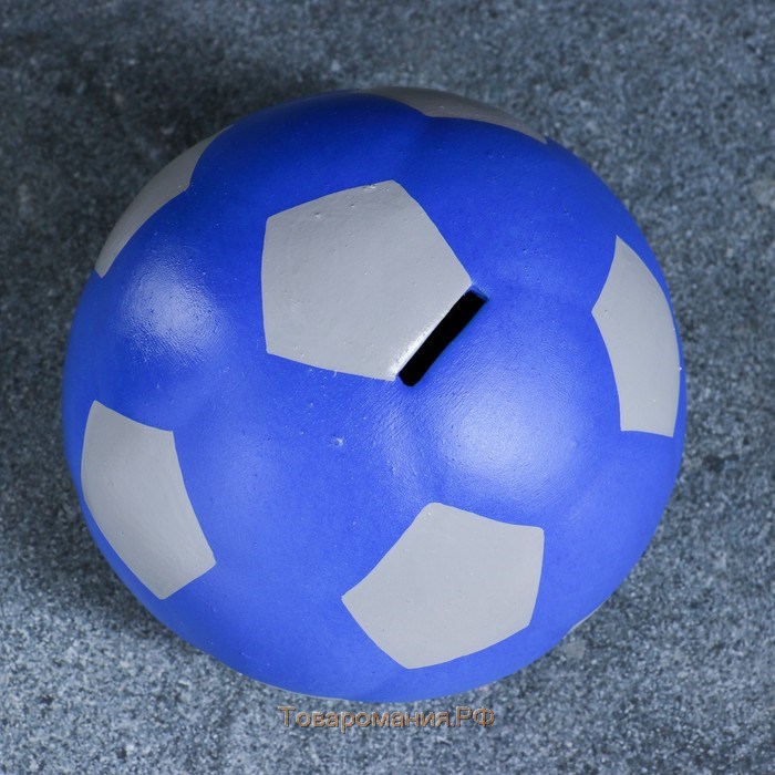 Копилка "Мяч" синий 15см
