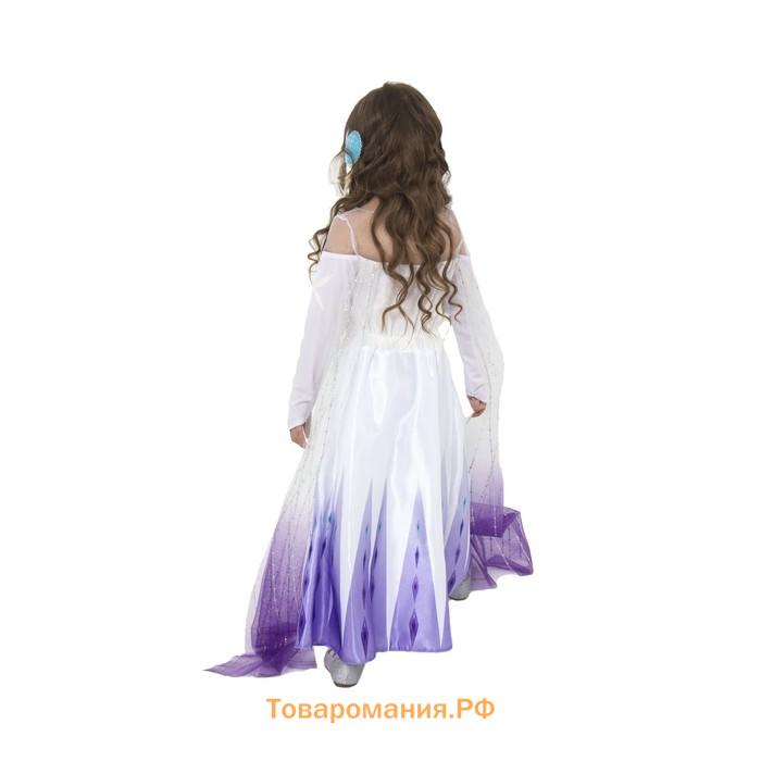 Карнавальный костюм «Эльза 2», белое платье, р. 28, рост 110 см