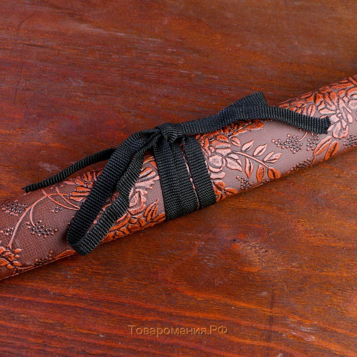 Сувенирное оружие «Катана на подставке», цветочный узор на ножнах, 89см