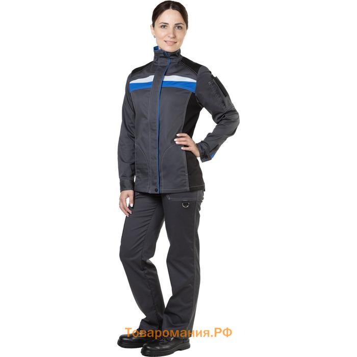 Куртка рабочая женская, цвет серый/голубой, размер 56-58, рост 170-176