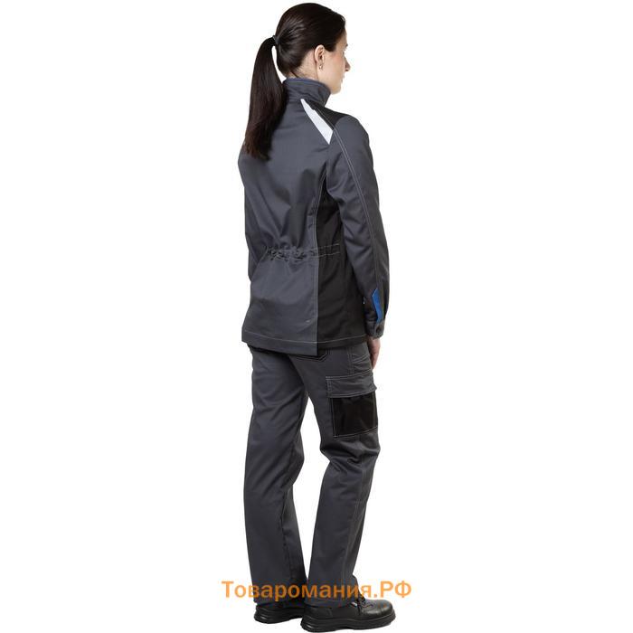 Куртка рабочая женская, цвет серый/голубой, размер 56-58, рост 170-176