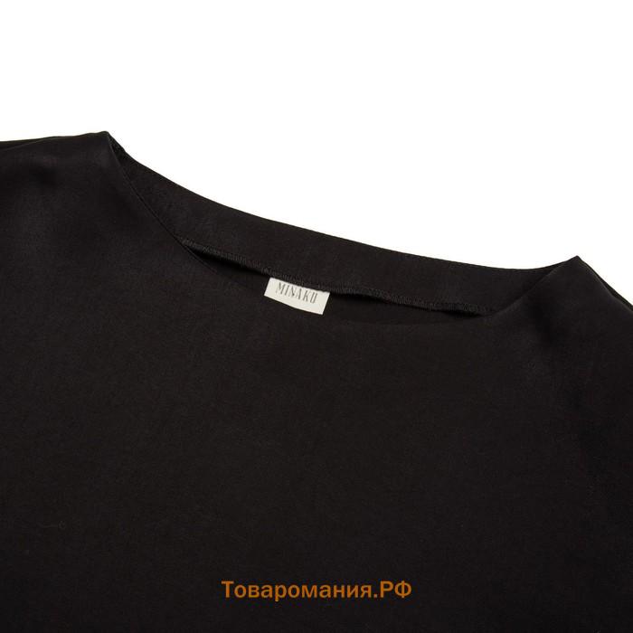 Костюм женский (футболка, брюки) MINAKU: Enjoy цвет чёрный, размер 42