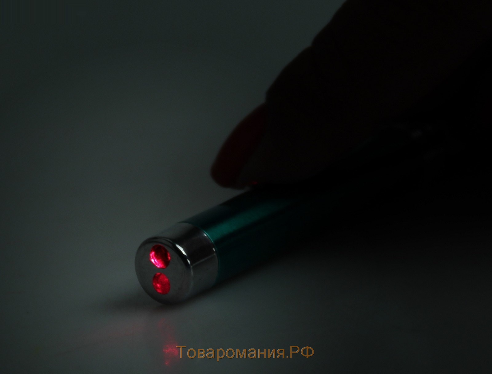 Фонарик-ручка с лазером карманный, 2 диода, цвета МИКС