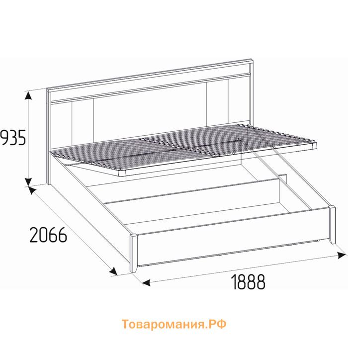 Кровать Люкс с подъёмным механизмом Nature 306, 1800 × 2000 мм, цвет гаскон пайн / чёрный