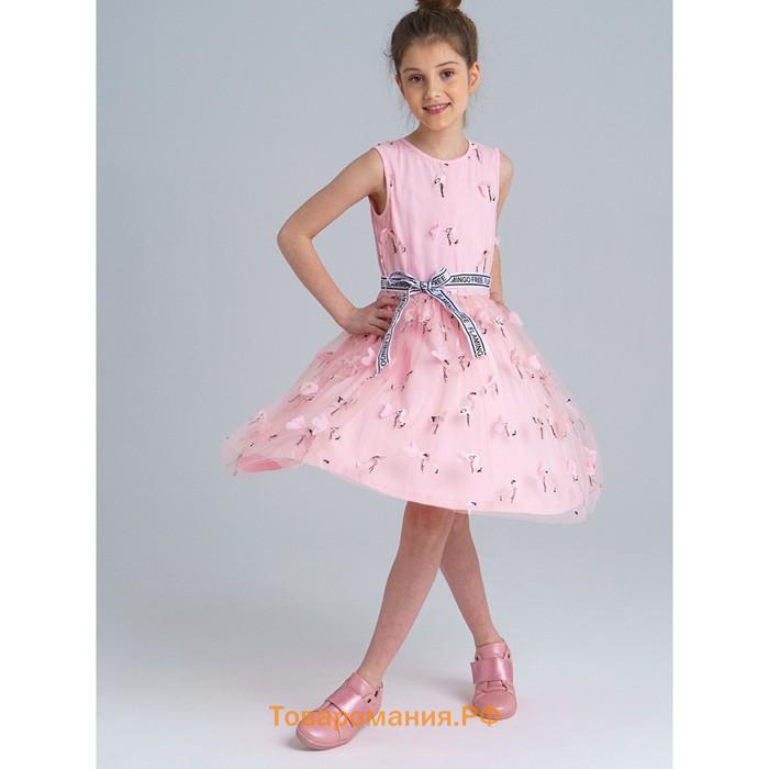 Платье нарядное c 3D принтом для девочки, рост 146 см