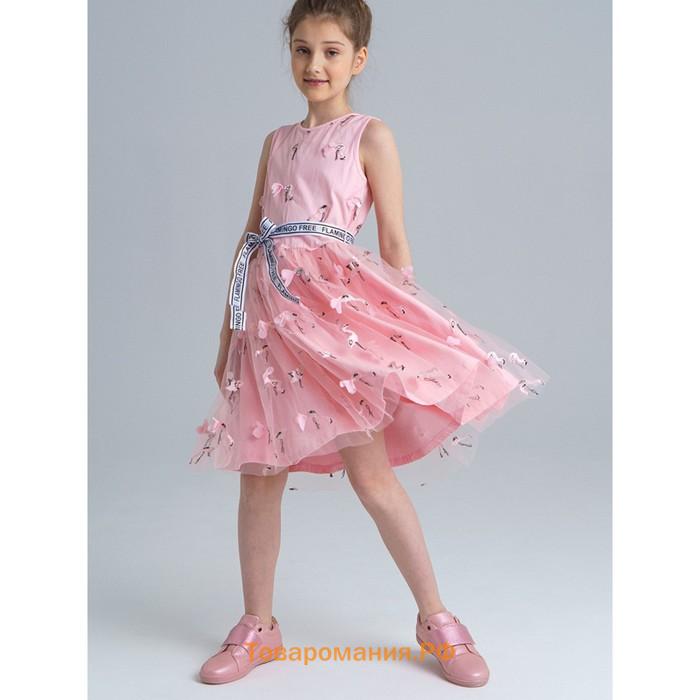 Платье нарядное c 3D принтом для девочки, рост 146 см