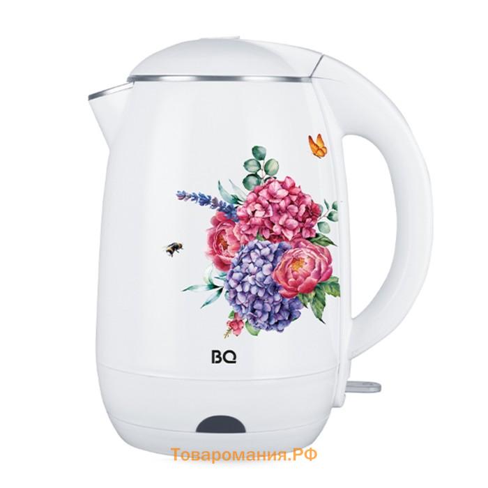 Чайник электрический BQ KT1702P, 1.8 л, 2200 Вт, "цветы"