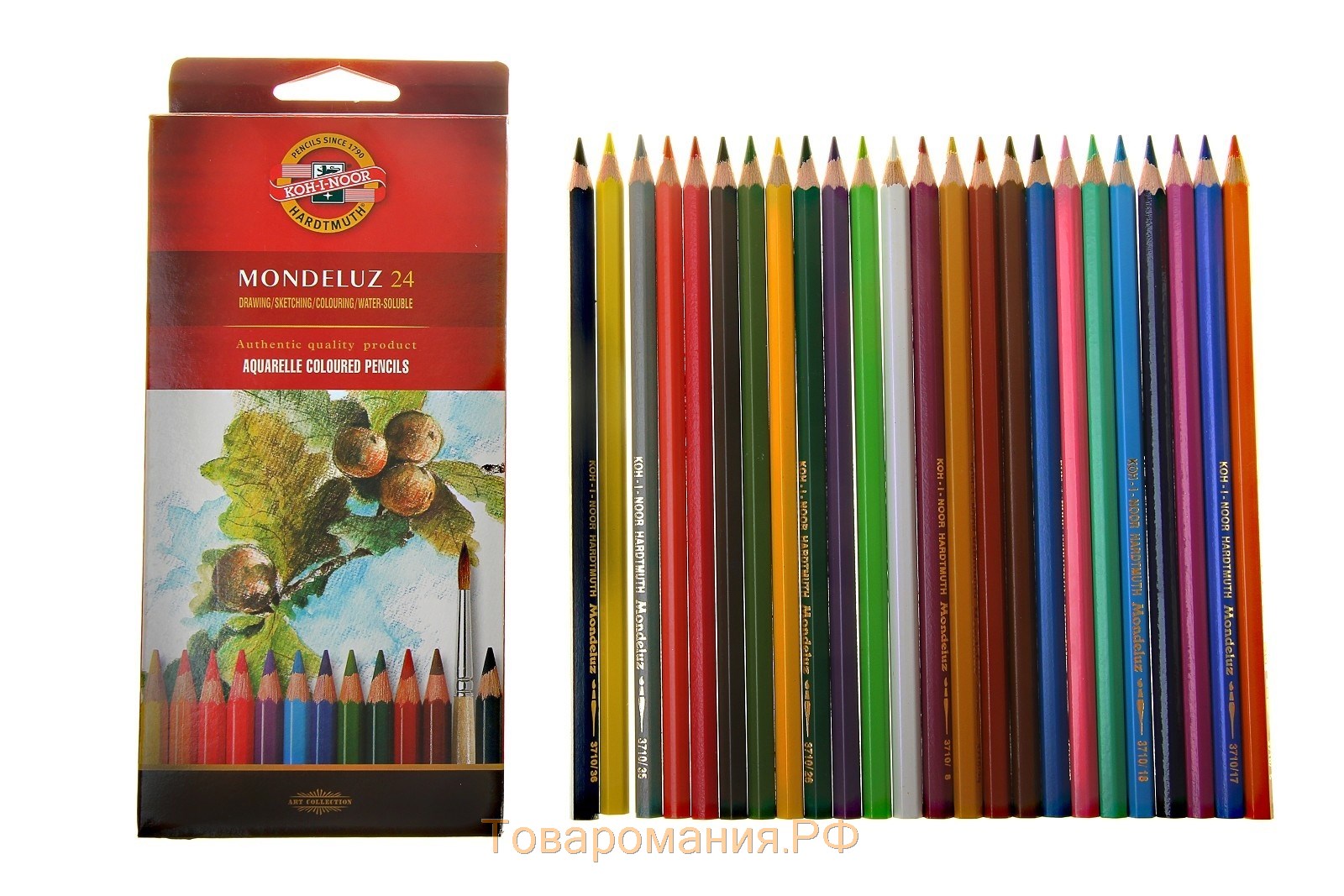 Карандаши акварельные набор 24 цвета, Koh-I-Noor Mondeluz 3718
