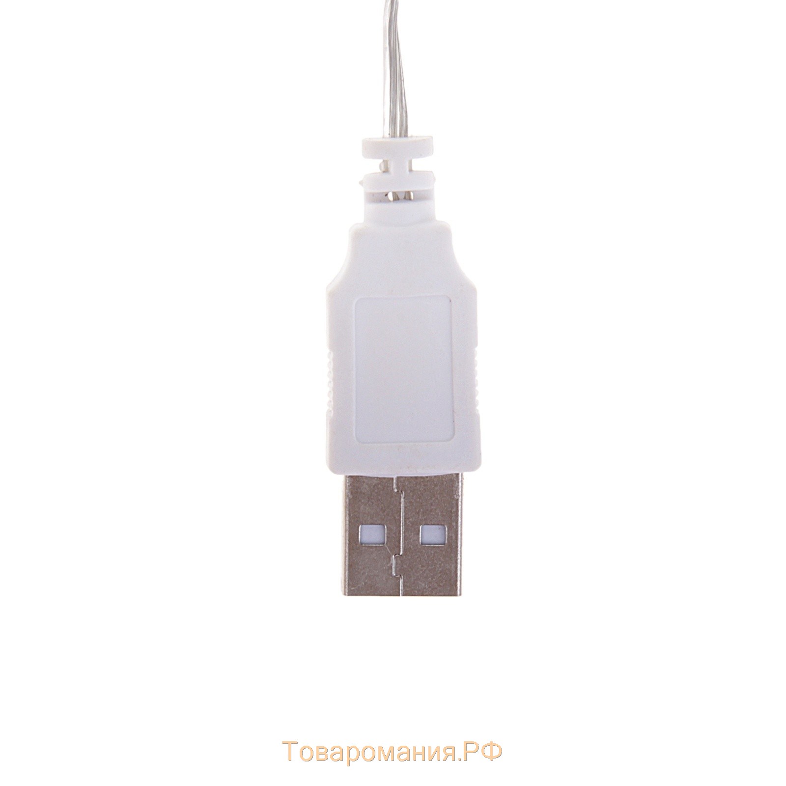 Гирлянда «Нить» 3 м с насадками «Ёлки», IP20, прозрачная нить, 20 LED, свечение мульти (RG/RB), мигание, USB
