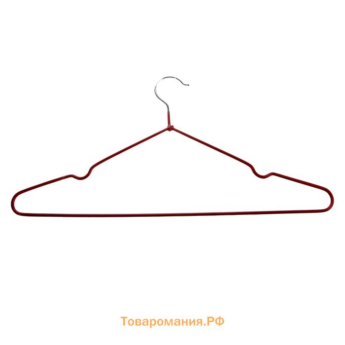 Вешалка-плечики для одежды, размер 40-44, антискользящее покрытие, цвет красный