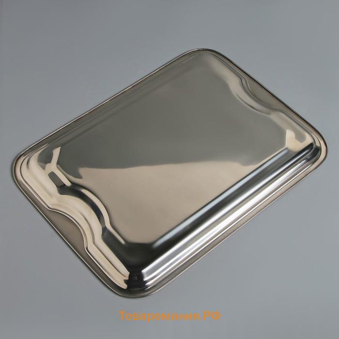 Поднос из нержавеющей стали «Индия», 30×40 см, цвет серебряный