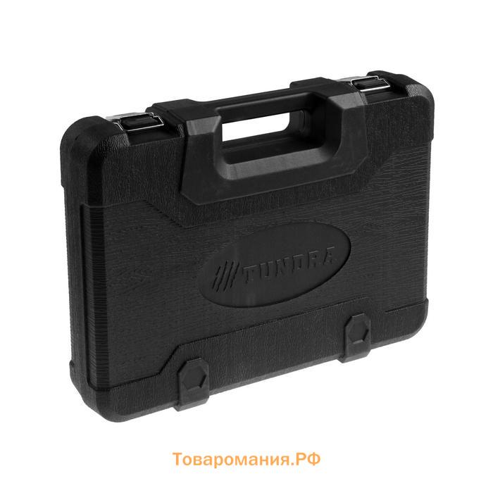 Набор инструментов в кейсе ТУНДРА, автомобильный, CrV, 1/2" и 1/4", 77 предметов