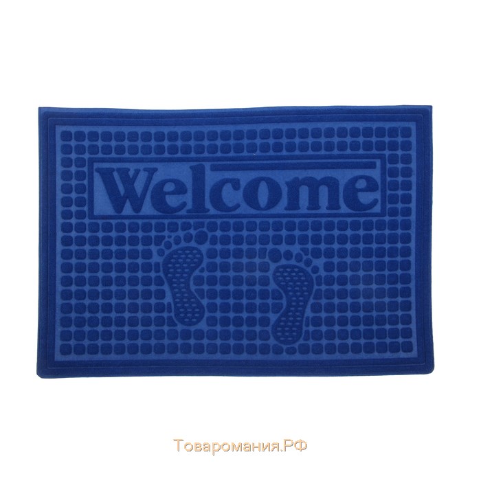 Коврик влаговпитывающий придверный без окантовки «Следочки Welcome», 40×60 см, цвет МИКС