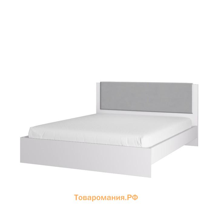 Кровать «Акцент №16М», 1600×2000 мм, цвет белый / цемент светлый / веллюкс сильвер
