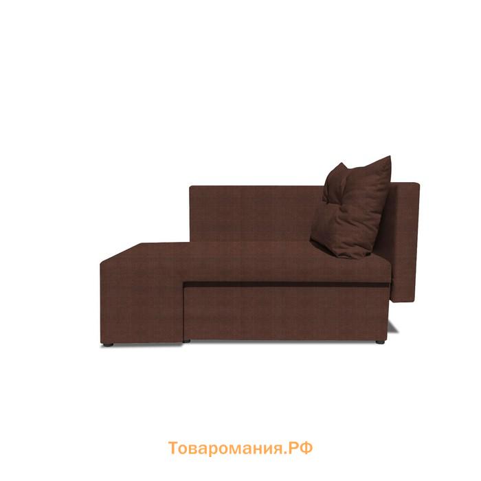 Детский диван «Лежебока», еврокнижка, велюр shaggy, цвет chocolate