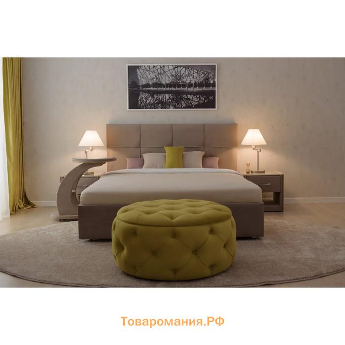 Кровать «Пантеон» без ПМ, 160×200 см, премиум велюр, цвет пески касабланки