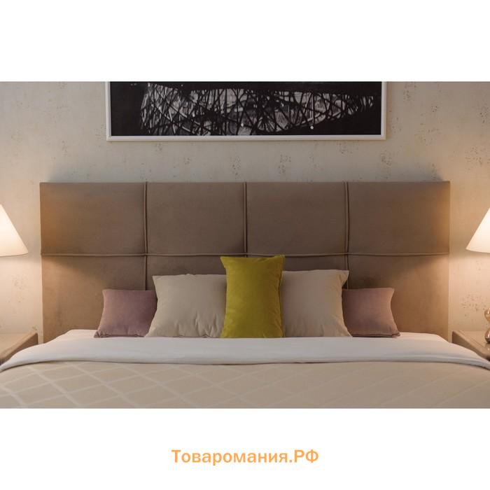 Кровать «Пантеон» без ПМ, 180×200 см, премиум велюр, цвет пески касабланки