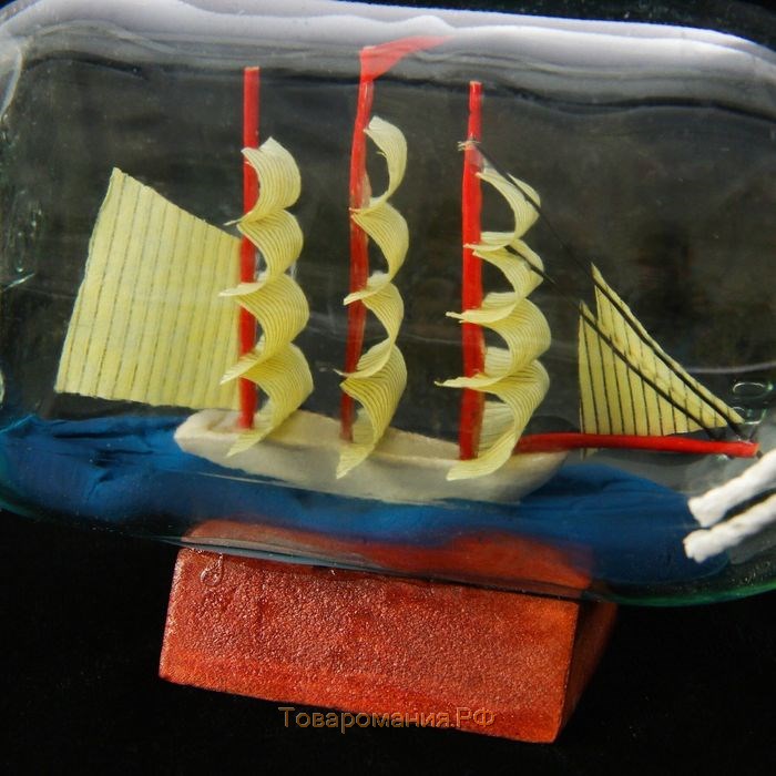 Корабль в бутылке "Есения", треугольные паруса, микс, 14*6*8см