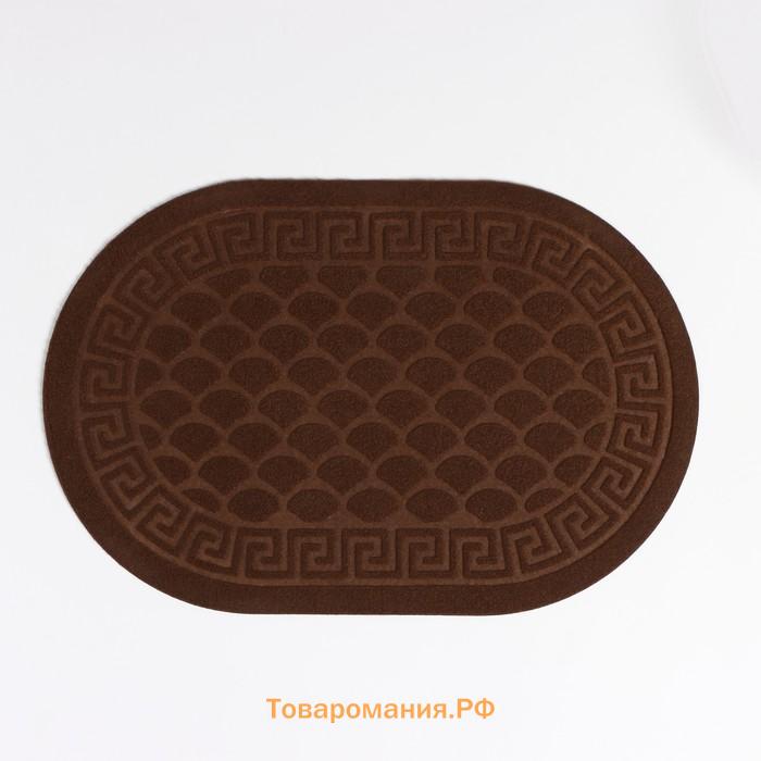 Коврик придверный влаговпитывающий «Чешуйки», 40×60 см, цвет коричневый