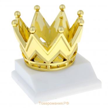 Наградная фигура под нанесение, золотая корона, 8,5 х 9 см