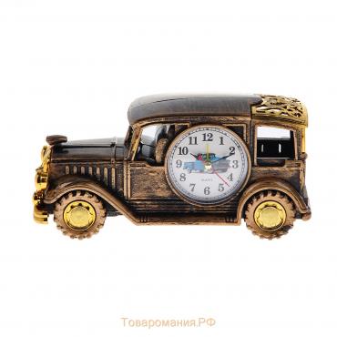 Часы - будильник настольные "Автомобиль ретро", дискретный ход, d-6.5 см, 10.5 х 22 см, АА