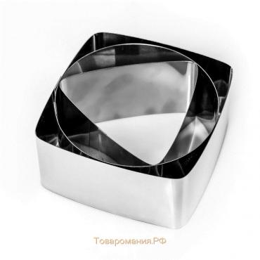 Набор форм для выпечки и выкладки "Квадрат, круг, треугольник", 10х10х5 см, 3 шт
