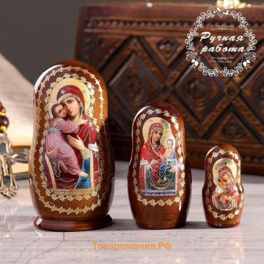 Матрёшка «Православная», 3 кукольная, Владимирская, Иверская, Почаевская