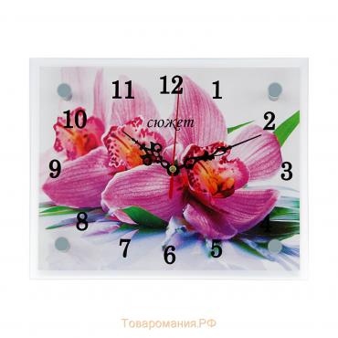 Часы настенные, серия: Цветы, "Орхидея", 20х25  см