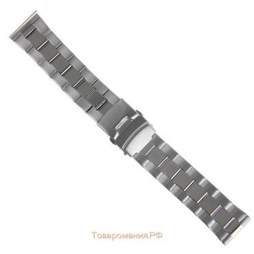 Ремешок для часов "Соломон", 22 мм, металл, l-18 см, серебристый