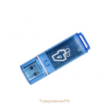 Флешка Smartbuy Glossy, 4 Гб, USB2.0, чт до 25 Мб/с, зап до 15 Мб/с, синяя