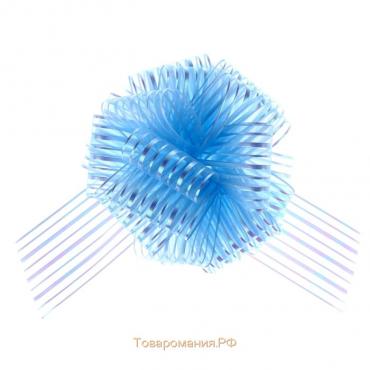 Бант-шар №10 "Полоски", цвет голубой