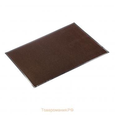 Коврик придверный влаговпитывающий, ребристый, «Стандарт», 80×120 см, цвет коричневый
