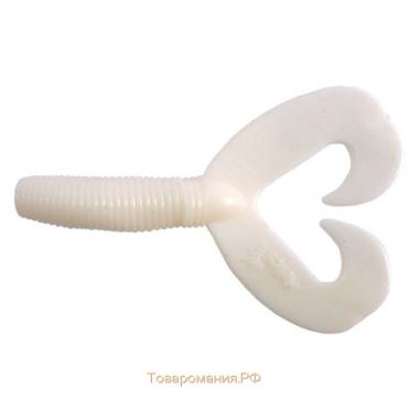 Твистер Helios Credo Double Tail White, 7.5 см, 7 шт. (HS-12-001)