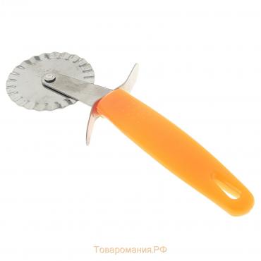 Нож для пиццы и теста «Оранж», 19 см, ребристый, цвет оранжевый