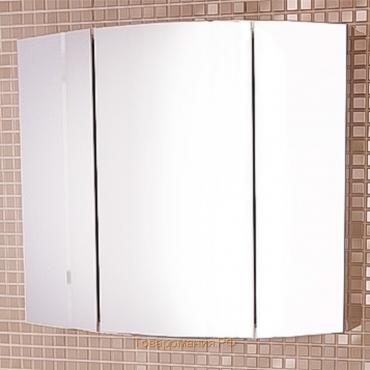 Зеркало шкаф Comforty Лаура 75 3 для ванной комнаты, цвет белый