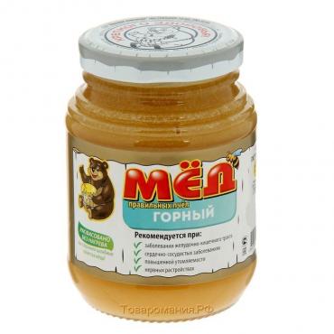 Медовая компания "Мёд правильных пчёл" Элитный. Горный, стеклянная банка, 350 гр.