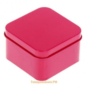 Шкатулка металл "Квадрат розовый" 6х6х4 см