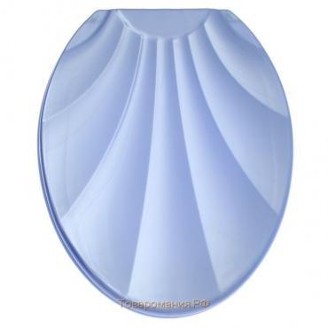 Сиденье для унитаза с крышкой «Ракушка», 44,5×37 см, цвет голубой перламутр