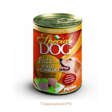Влажный корм Special Dog для собак, паштет курица с кроликом, ж/б, 400 г